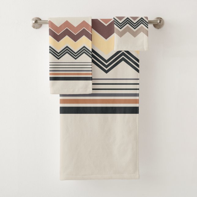 Elegant Zig Zag Bath Towel Set (Insitu)