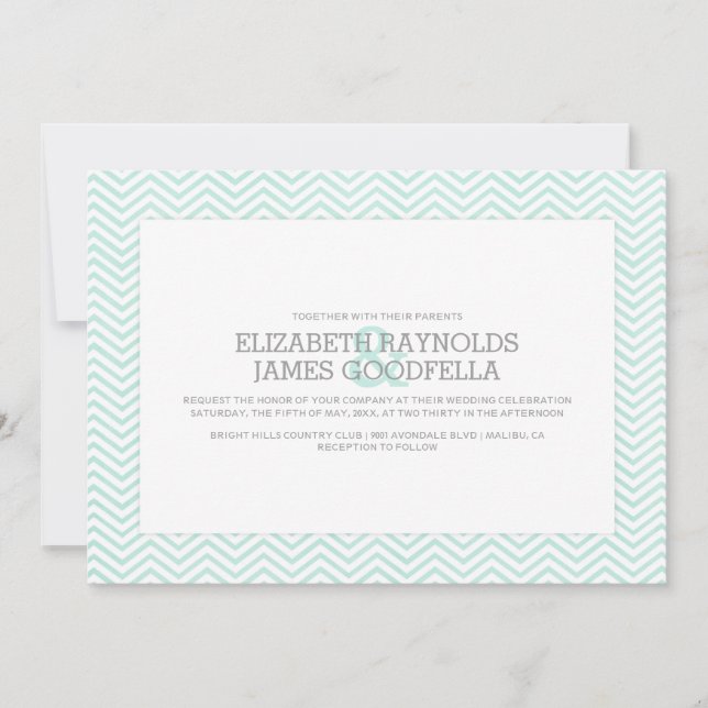 Elegant Zigzag Wedding Invitations (Front)