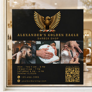 ElegantBarber Shop Golden Eagle Qr Code Logo