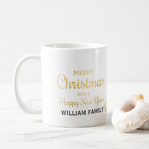 Elegante Gold Typography Merry Christmas  Coffee Mug