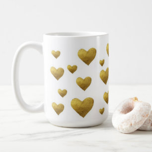 Elegante Goldherz Tasse Ein Hauch von Liebe Coffee Mug