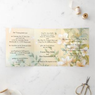 Elegante Hochzeit in Pastell Tri-Fold Invitation