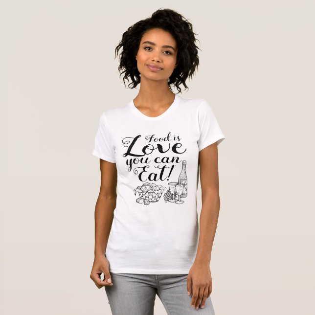 Elegante Love Script Foodie T-Shirt (Front Full)