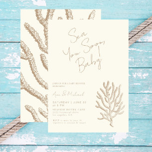 Elegante Mar Náutico Pronto Moda Baby Shower Invitation