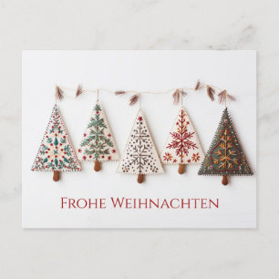 Elegante Nordic Style Weihnachtsbäume Postcard