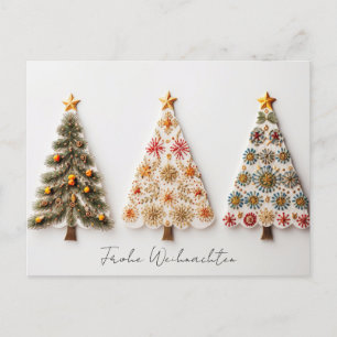 Elegante Nordic Style Weihnachtsbäume Postcard