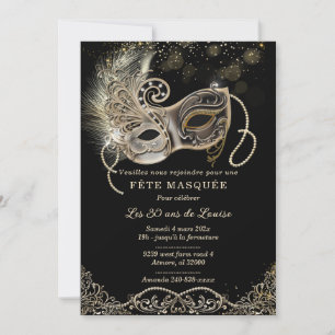 Elégante Pour Soirée Masquée Anniversaire Invitation