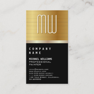 Elegante simple profesión profesional metal brillo business card