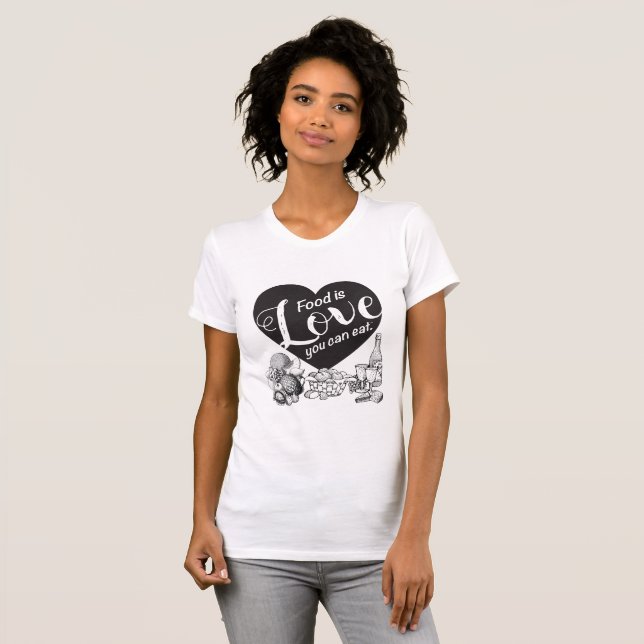 Elegante Solid Heart Foodie T-Shirt (Front Full)