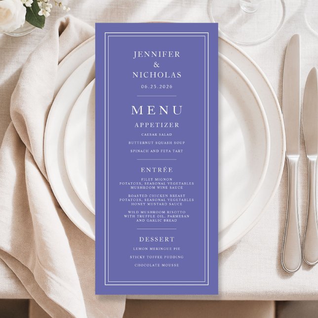 Elegantl Formal Purple Wedding Menu (Elegantl Formal Purple Wedding Menu)