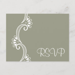 Elegantly Asian Wedding RSVP Invitation Postcard