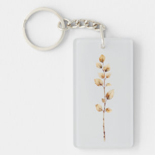 Elegantly Botanical Foliage Branch Key Ring