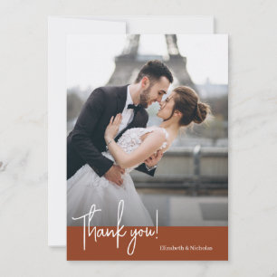 Elegantly Chic Terracotta Wedding Thank You Card