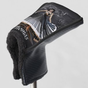 Elegantly dancing woman golf head cover