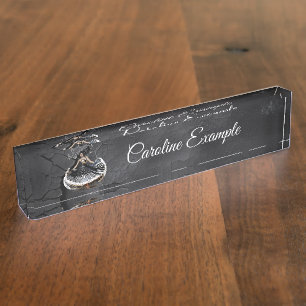 Elegantly dancing woman nameplate