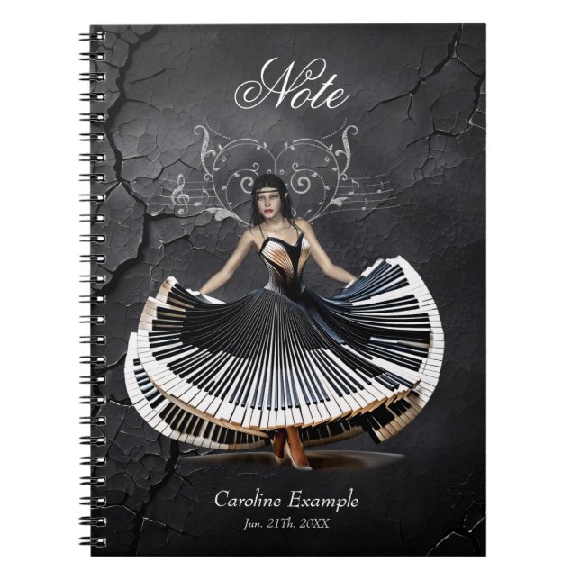 Elegantly dancing woman  notebook (Front)