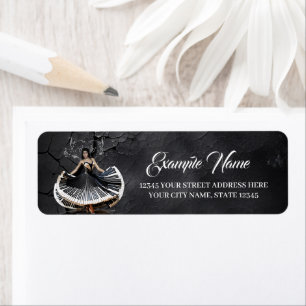 Elegantly dancing woman return address label