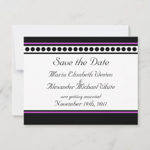 Elegantly Dotted Purple Accent Save the Date Cards