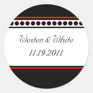 Elegantly Dotted Red Accent Seals / Stickers