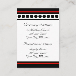 Elegantly Dotted Red Guest Reference Cards
