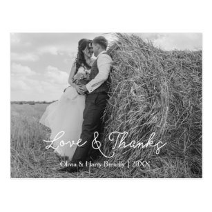 Elegantly Lovely Wedding Thank You Postcard