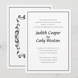 Elegantly Minimalist Wedding Invitation A1