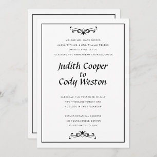 Elegantly Minimalist Wedding Invitation A2