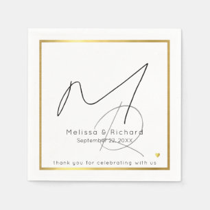 Elegantly Monogrammed Chic Wedding Napkin
