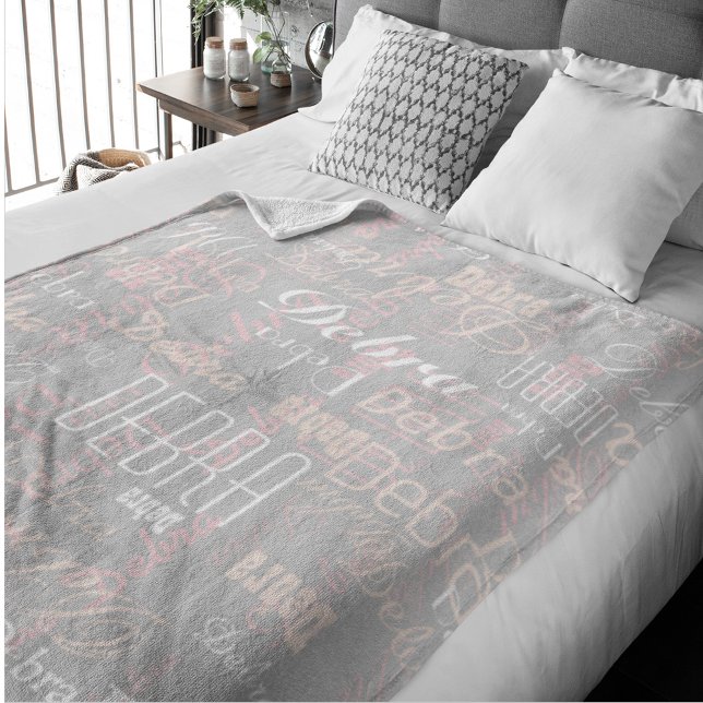 Elegantly Overlapped Name all-over-print   Fleece Blanket (Creator Uploaded)