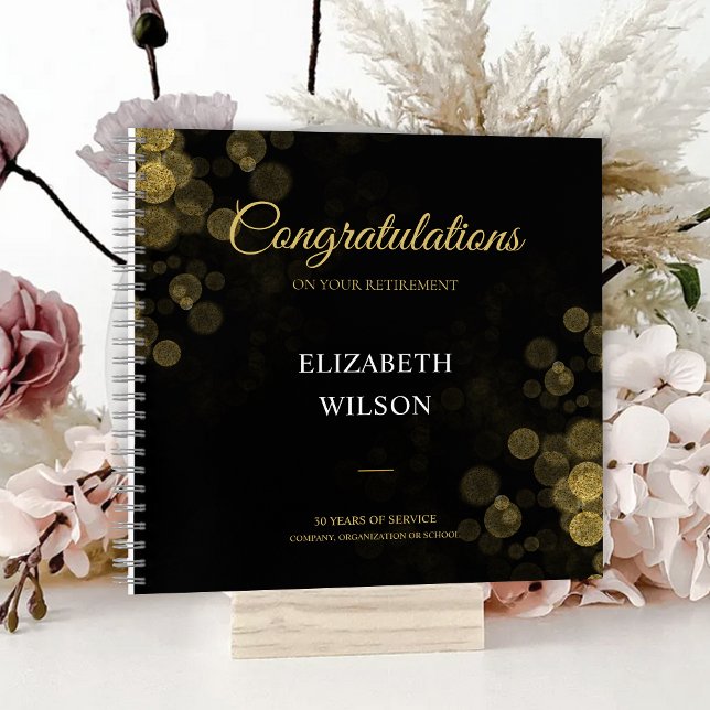 ElegantScript Retirement Party Gold Confetti Guest Notebook (ElegantScript Retirement Party Gold Confetti Guest Notebook)