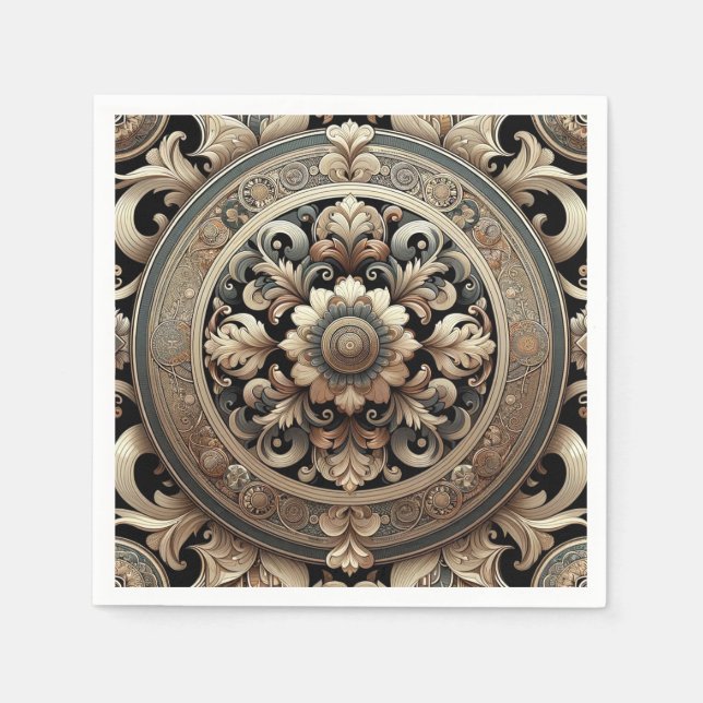 Eleganza Moderna Fancy Baroque Pattern Napkin (Front)