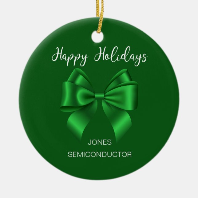 Elegatn Happy Holidays Ceramic Ornament (Front)