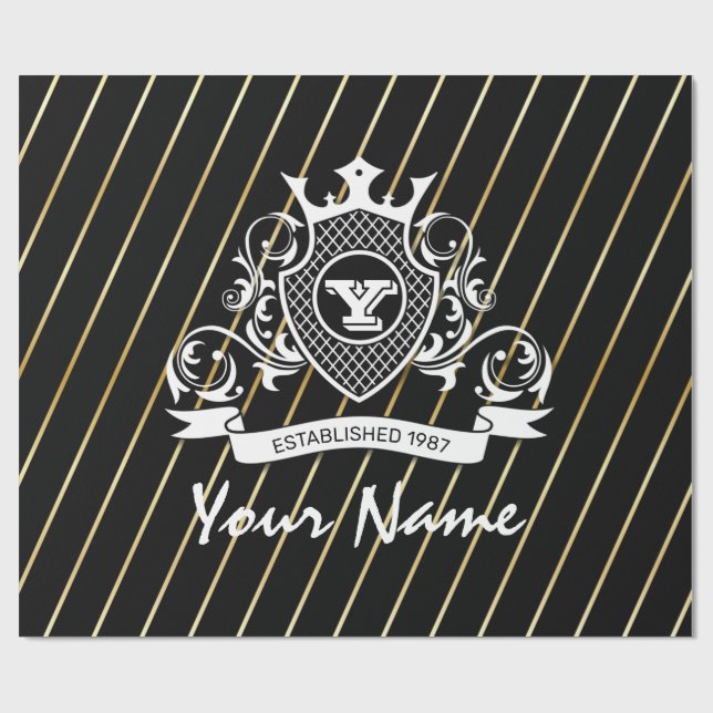 Elegenat White Monagram Fashioned wrapping paper (Flat)