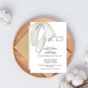 Elegent Black And White Bow Bridal Shower Invitation