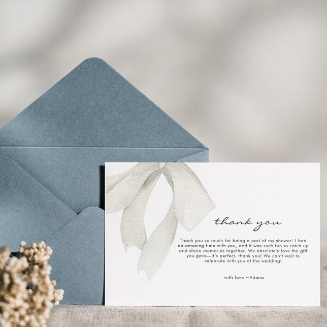 Elegent Bow She's Tying the Knot Thank You Card (Creator Uploaded)