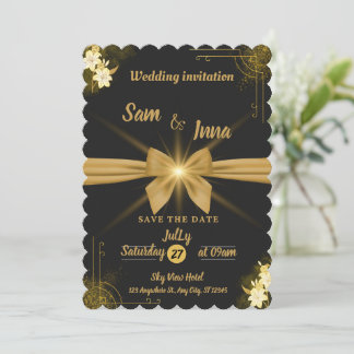 Elegent dual-faced and luxury wedding card