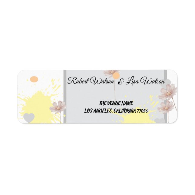 Elegent modren dazie flower return address label (Front)
