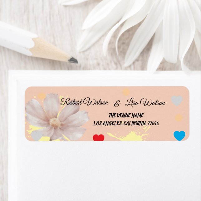 Elegent modren dazie flower return address label (Insitu)