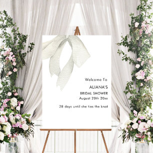 Elegent She's Tying the Knot Bridal Shower Welcome Poster