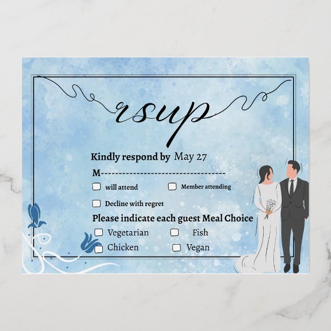 Elegent tulip floral wedding invitation Post Card (Front)
