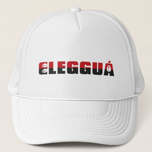 Eleggua Laroye trucker hat, all white Hat (Front)