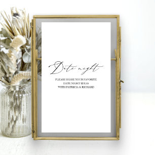 Elegnat Bridal Shower Date Night Jar Sign