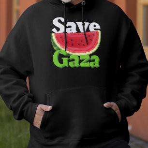 Elegnat Save Gaza Watermelon Palestinian Hoodie