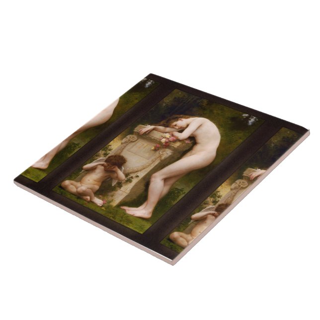 Elegy by William Adolphe Bouguereau Ceramic Tile (Side)