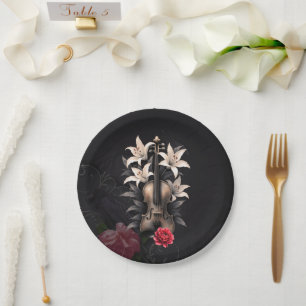 Elegy for a Fallen Song – Romantic Gothic Violin Paper Plate