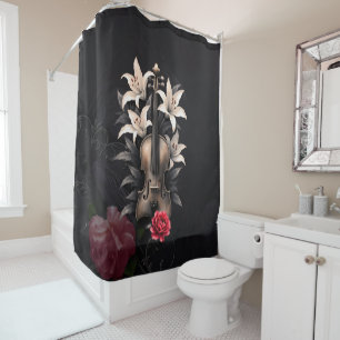 Elegy for a Fallen Song – Romantic Gothic Violin  Shower Curtain