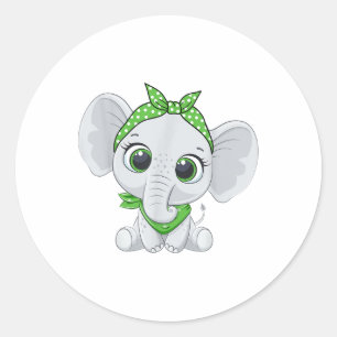 Elehant Mental Health Awareness Green Ribbon Classic Round Sticker