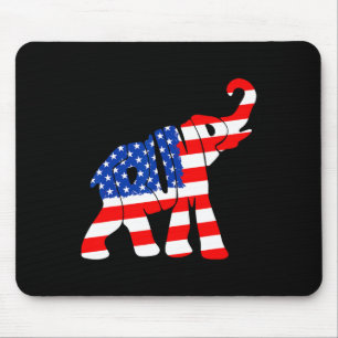 Elehphant American Flag Trump For Women Men Mouse Pad