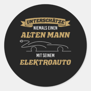 Elektroauto Elektro Auto Mobilist For E Mobility Classic Round Sticker