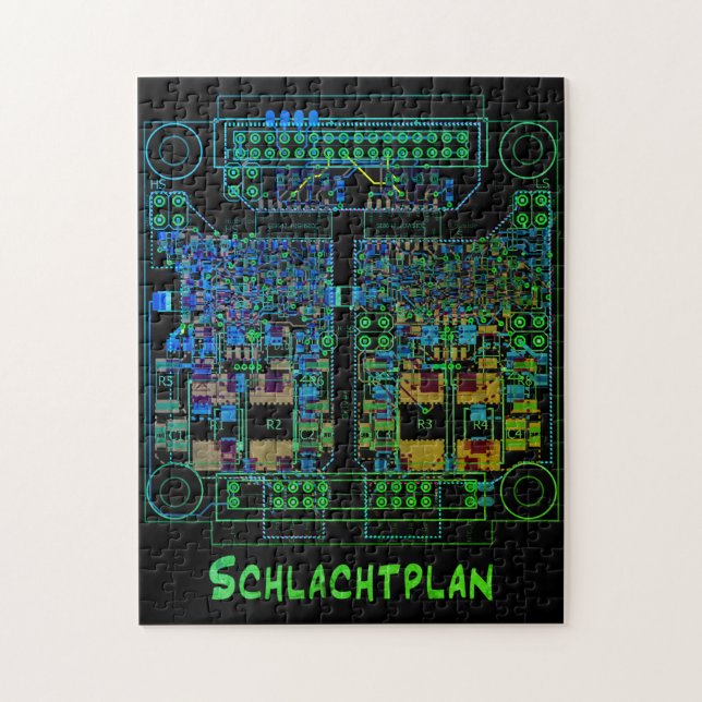 Elektrotechniker Puzzle Schaltplan "Schlachtplan" (Vertical)